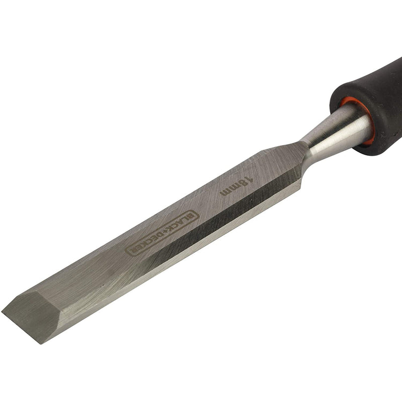 Black+Decker 18mm Bimaterial Steel Wood Chisel