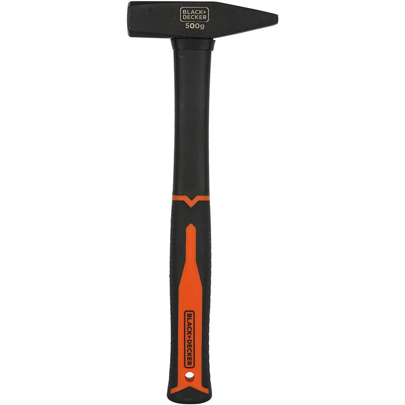 Black+Decker 500g Bimaterial Fiberglass Handle Metal DIN Hammer