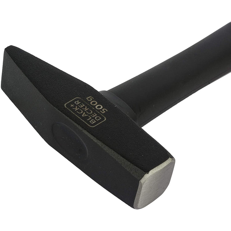 Black+Decker 500g Bimaterial Fiberglass Handle Metal DIN Hammer