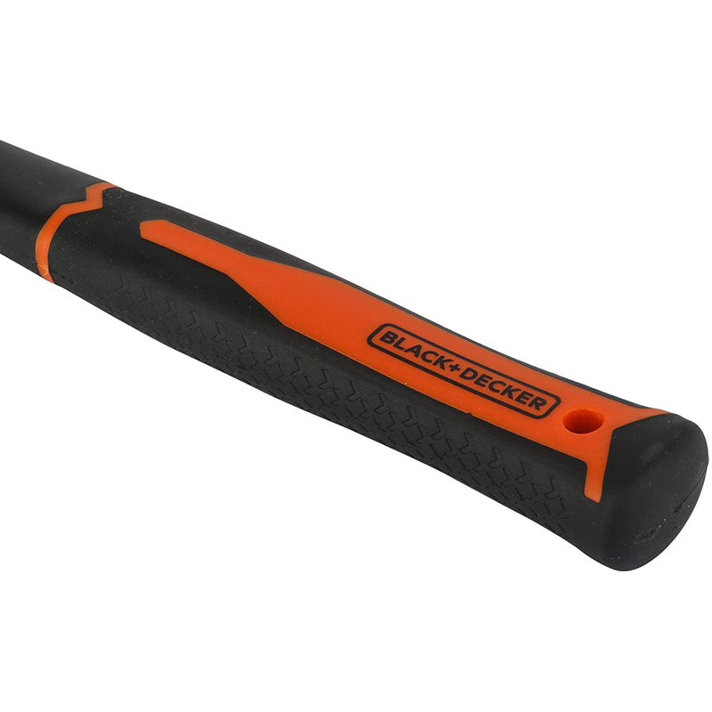 Black+Decker 500g Bimaterial Fiberglass Handle Metal DIN Hammer