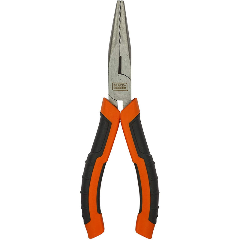 Black+Decker 160mm Bimaterial Handle Steel Long Nose Pliers