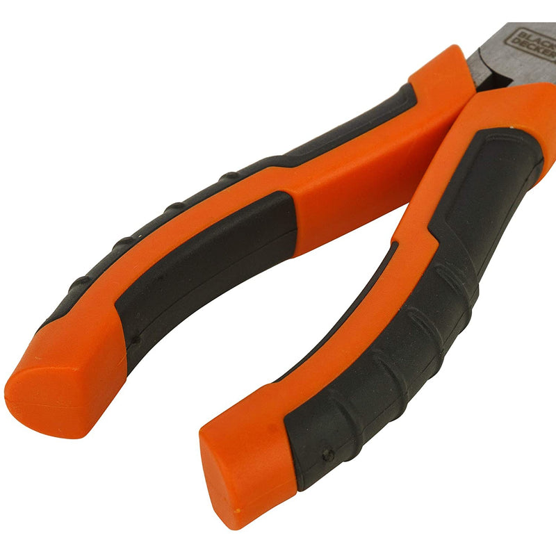 Black+Decker 160mm Bimaterial Handle Steel Long Nose Pliers
