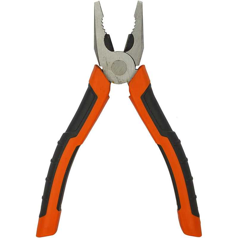 Black+Decker 180mm Bi-Material Steel Combination Pliers with Rubber Grip for Gripping, Twisting, Bending & Cutting Wire/Cable,
