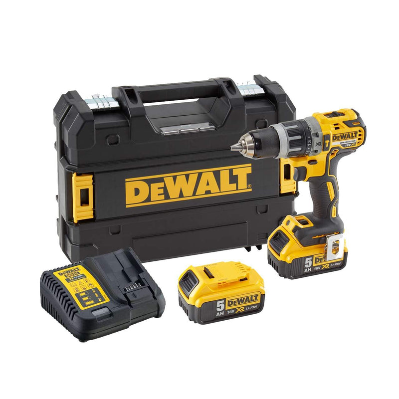 DEWALT - 18V XR 5.0AH LI-ION BRUSHLESS 13MM COMPACT HAMMER DRILL DRIVER