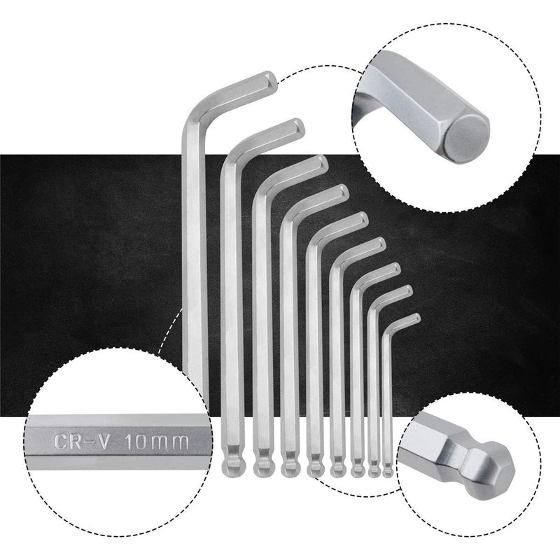 HEX KEY SET 9PC 1.50MM-10MM BALL POINT ENDED عدد يدوية