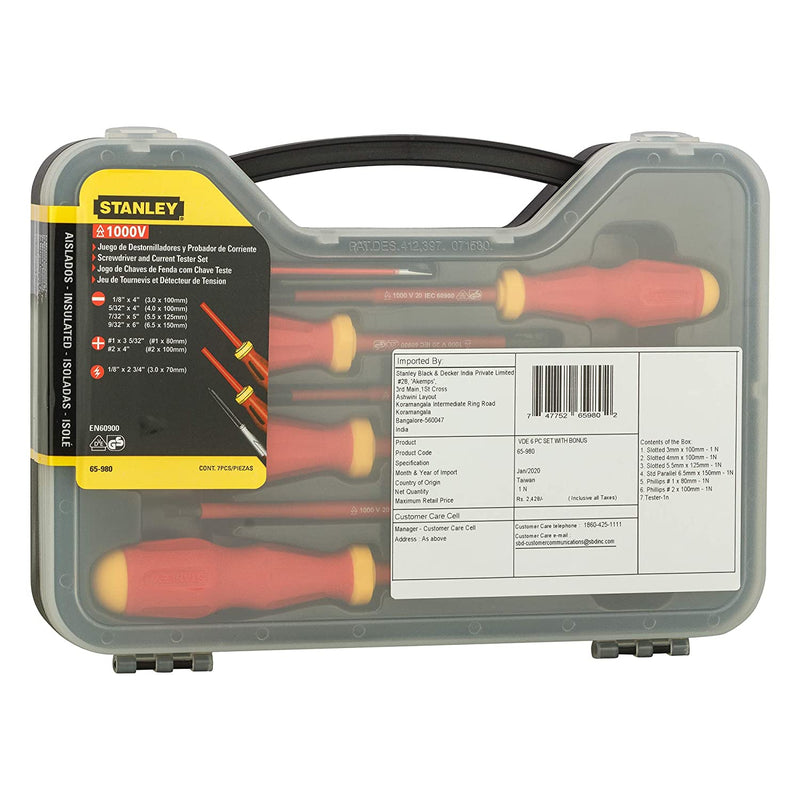Stanley STMT60175 VDE Screwdriver Set with Bonus (6 Pcs)