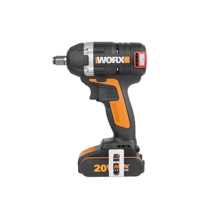 Worx 18V 20V MAX Cordless Brushless Impact Wrench with 2 x 2Ah Battery – WX279