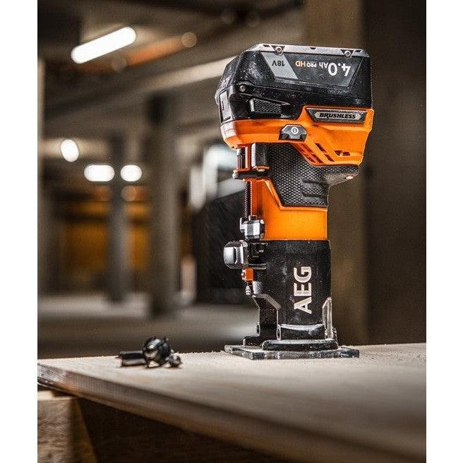 AEG TRIM ROUTER AEG POWERTOOLS BOF18BL2-0 18 V Without battery and charger
