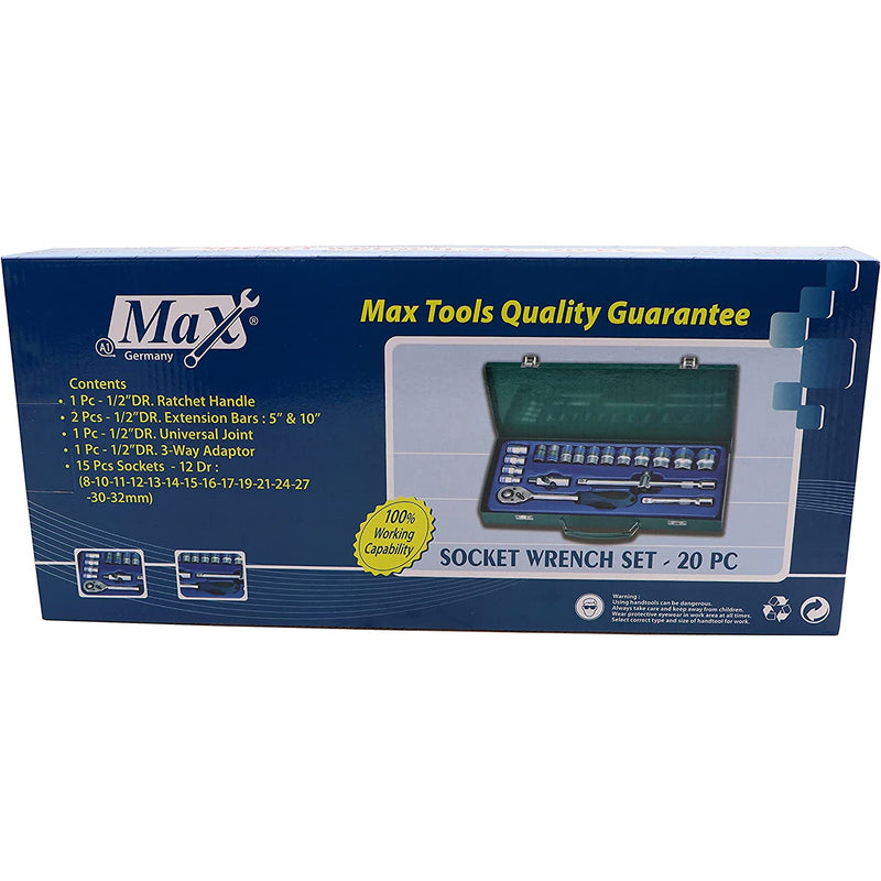 Max Germany BS440-B20 Socket Wrench Set, 20 Pieces