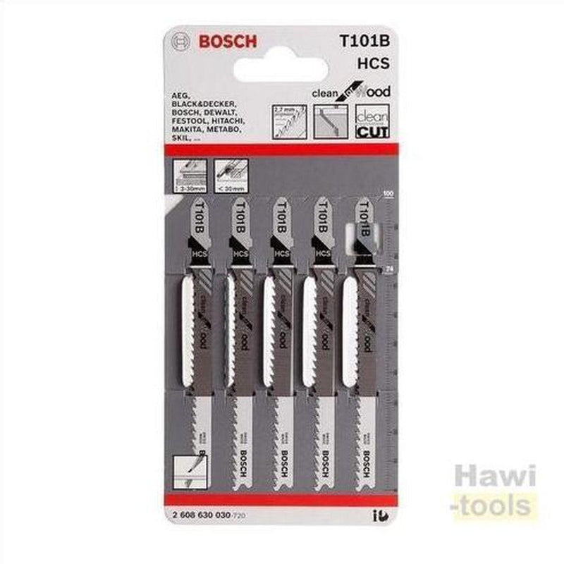 BOSCH T101B BOSCH Jigsaw Blades 100mm 5 PC-BOSCH-Hawi tools-هاوي عدد