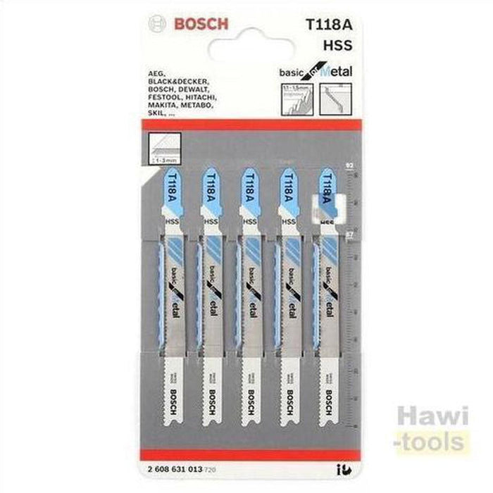 BOSCH T118A BOSCH Jigsaw Blades 92mm 5 PC-BOSCH-Hawi tools-هاوي عدد