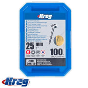 KREG ZINC POCKET HOLE SCREWS 25MM 1.00" #8 COARSE THREAD MX LOC-kreg Tool-Hawi tools-هاوي عدد