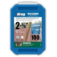 KREG® Protec-Kote™ Deck Screw - 67mm/2.625", #8 Coarse-Thread, Pan Head, 100-count-kreg Tool-Hawi tools-هاوي عدد