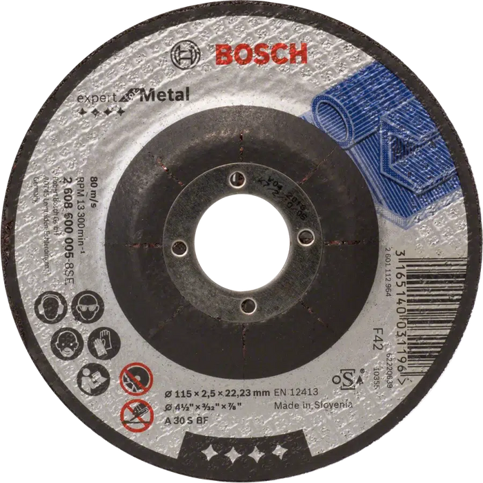 Bosch Expert for Metal Cutting Disc with depressed centre, 115 mm, 2.5 mm