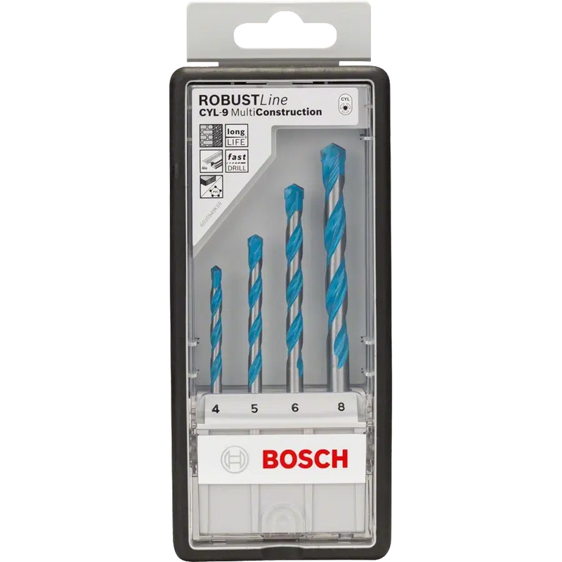 BOSCH Multi-Purpose/Constraction SET (4 , 5 , 6 , 8 mm) . ريشة ثقب متعددة الاستخدام طقم