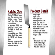 SUIZAN Japanese Saw 10-1/2 inch Kataba (Single Edge) Pull Saw for Woodworking-SUIZAN-Hawi tools-هاوي عدد